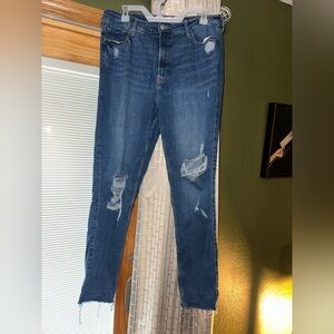 Old Navy Women's Distressed Skinny Jeans - Blue
